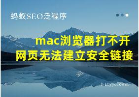 mac浏览器打不开网页无法建立安全链接