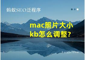 mac照片大小kb怎么调整?