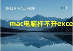 mac电脑打不开excel