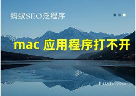 mac 应用程序打不开