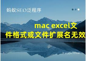 mac excel文件格式或文件扩展名无效