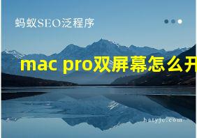 mac pro双屏幕怎么开