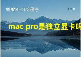 mac pro是独立显卡吗