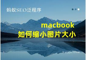 macbook如何缩小图片大小