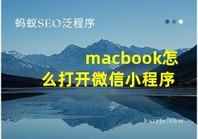 macbook怎么打开微信小程序