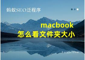 macbook怎么看文件夹大小