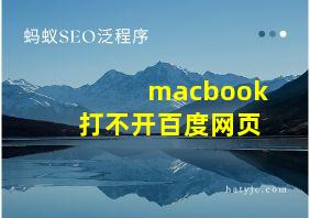 macbook打不开百度网页