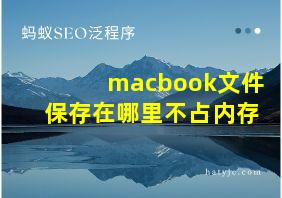 macbook文件保存在哪里不占内存