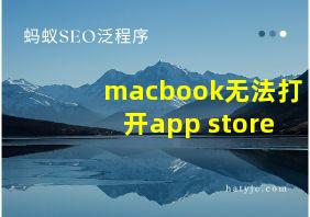 macbook无法打开app store