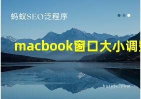 macbook窗口大小调整