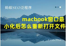 macbook窗口最小化后怎么重新打开文件