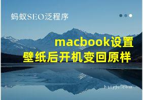 macbook设置壁纸后开机变回原样