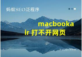 macbookair 打不开网页