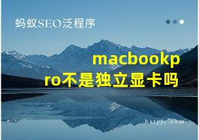 macbookpro不是独立显卡吗