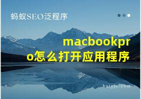 macbookpro怎么打开应用程序