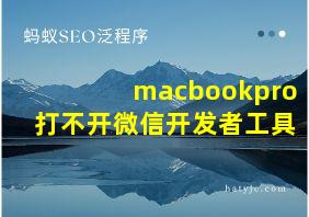 macbookpro打不开微信开发者工具