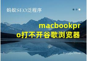 macbookpro打不开谷歌浏览器