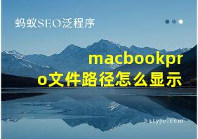 macbookpro文件路径怎么显示