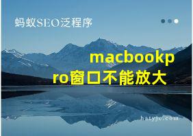 macbookpro窗口不能放大