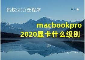 macbookpro2020显卡什么级别