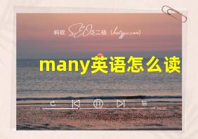 many英语怎么读