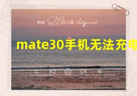 mate30手机无法充电