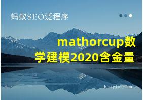 mathorcup数学建模2020含金量