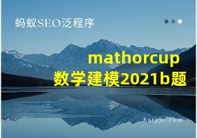 mathorcup数学建模2021b题