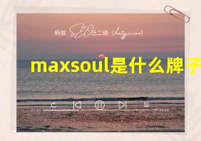 maxsoul是什么牌子