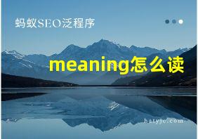 meaning怎么读