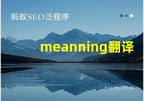 meanning翻译