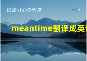 meantime翻译成英语