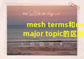 mesh terms和mesh major topic的区别