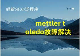 mettler toledo故障解决