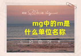 mg中的m是什么单位名称