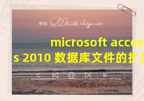 microsoft access 2010 数据库文件的扩展名为( )