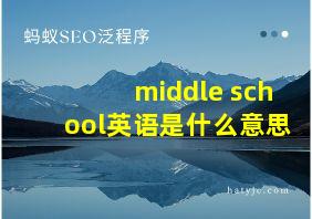 middle school英语是什么意思