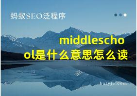 middleschool是什么意思怎么读