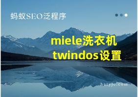 miele洗衣机twindos设置