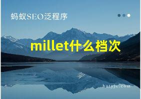 millet什么档次