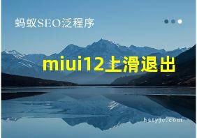 miui12上滑退出