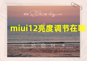 miui12亮度调节在哪