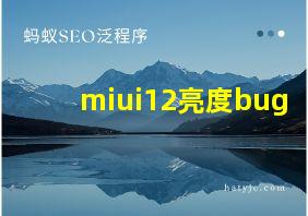 miui12亮度bug