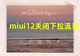 miui12关闭下拉流量