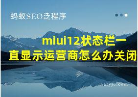 miui12状态栏一直显示运营商怎么办关闭