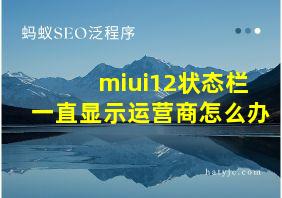 miui12状态栏一直显示运营商怎么办