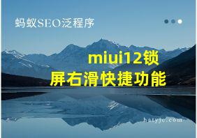 miui12锁屏右滑快捷功能