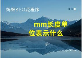 mm长度单位表示什么