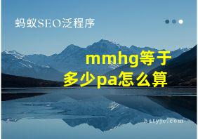 mmhg等于多少pa怎么算