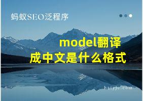 model翻译成中文是什么格式